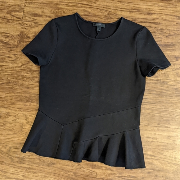 J. Crew Black Peplum Hem Top - Picture 8 of 8